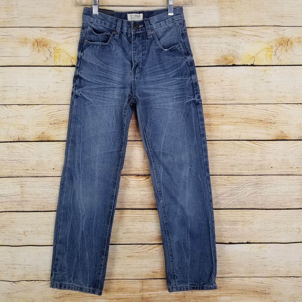 GS115 Youth Boys Size 12 Blue Jeans Original Brand Distressed Chelsea Slim Fit‎